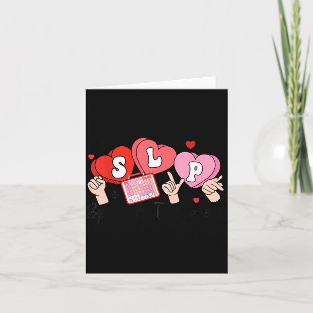 Cartão Slp Valentine's Day Speech Language Pathologist St (Frente)
