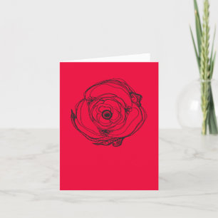 Cartão Small Rose Drawing & Poem Card