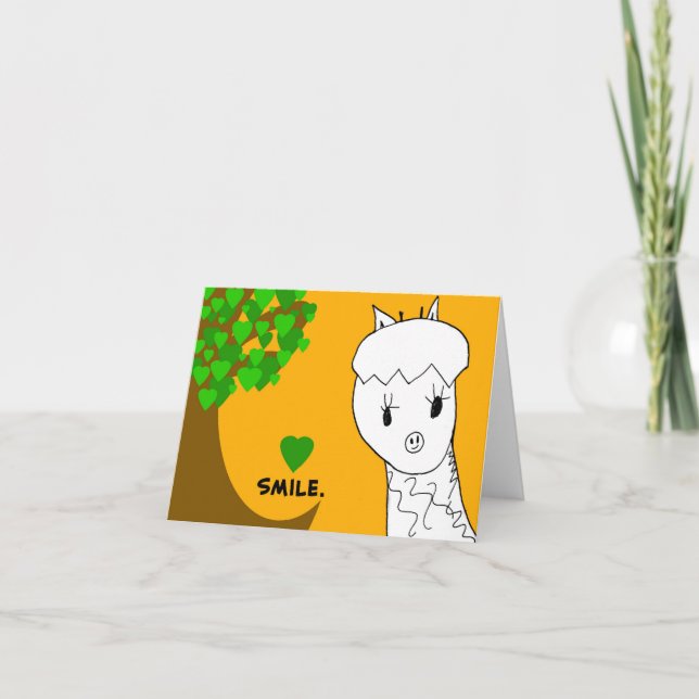 Cartão Smile! Giraffe Notecard (Frente)