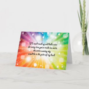 Cartão Smile Inspirational Happy Quote Star Rainbow