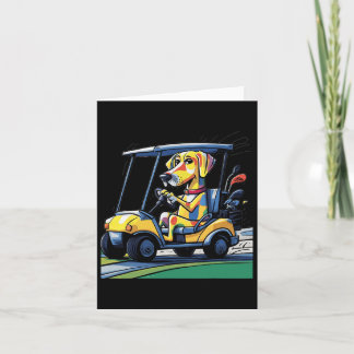 Cartão Smileteports Funny Yellow Lab Dog Dirigindo Golf