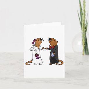Cartão Smiletodaytee Diversão Mar De Otter Bride E Groom 