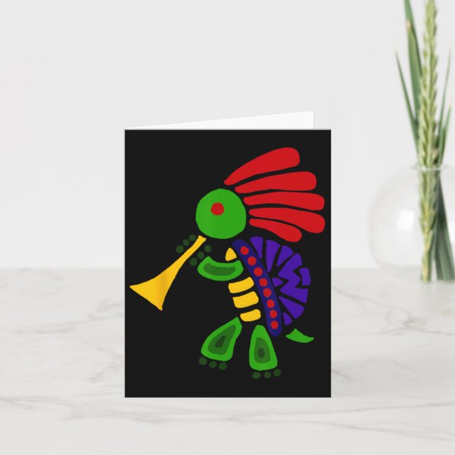 Cartão Smiletodaytees Funky Turtle Dançar Kokopelli (Frente)