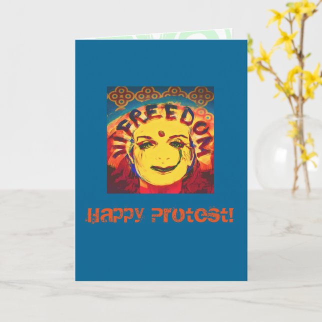 Cartão Smiley face amarelo da liberdade (Flor Amarela)