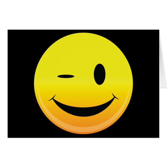 Cartão Smilie enfrenta o piscar os olhos (Frente Horizontal)