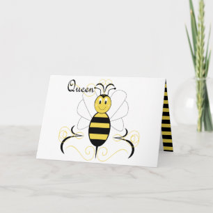 Cartão Smiling Bumble Bee Queen Bee Greeting Card