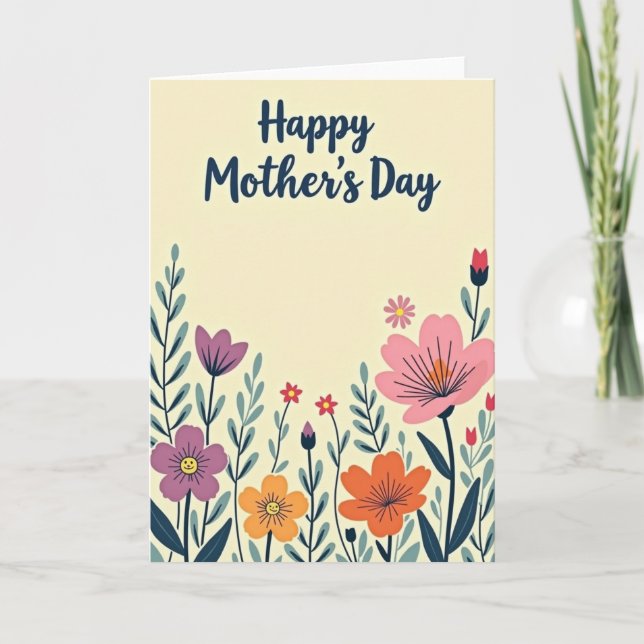 Cartão Smiling Flowers Card (Frente)