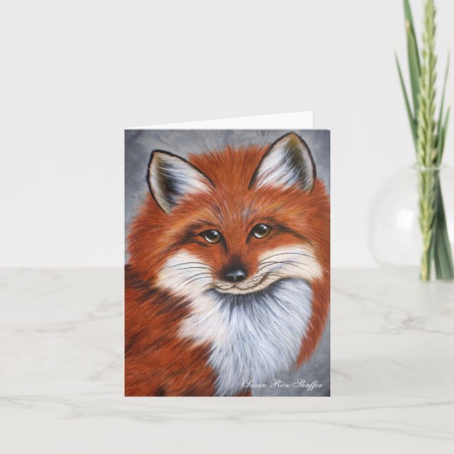 Cartão Smiling Fox Note Card (Frente)