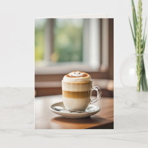 Cartão Smiling Latte para o Aniversário