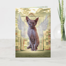 Cartão Smoke Devon Rex Sphynx Angel Cat Pet Simpatia