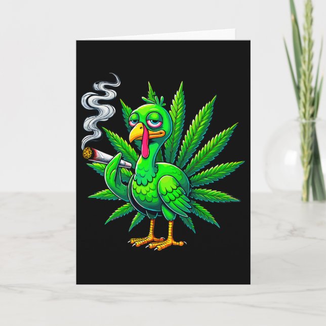 Cartão Smoke Joint Turkey Funny Thanksgiving Tee 1  (Frente)