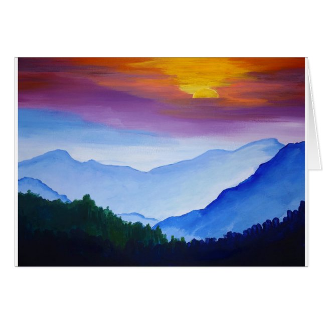 Cartão Smokey Mountain Sunset (Frente Horizontal)