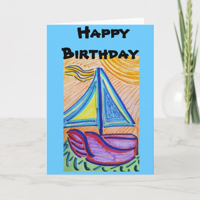 Cartão Smooth Sailing Happy Birthday Card (Frente)