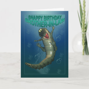 Cartão Snappy Birthday Feliz Crocodilo Submarino