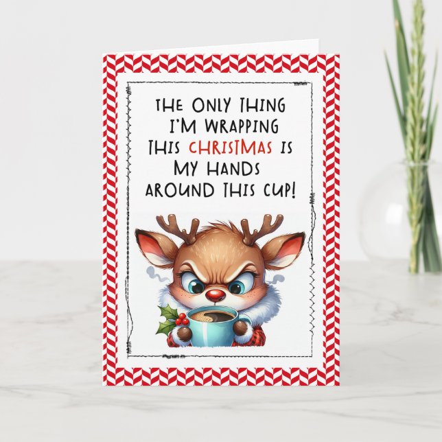 Cartão Snarky Reindeer Funny Christmas Card (Frente)