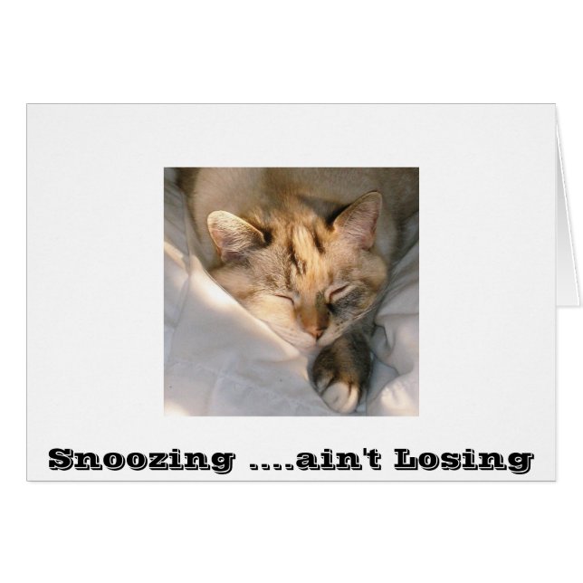 Cartão Snoozing ...não está perdendo (Frente horizontal)