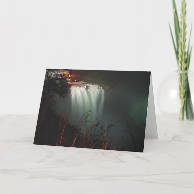 Cartão Snoqualmie at night (Frente)