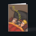 Cartão Snoring Pug - Funny Birthday Card<br><div class="desc">Pugs are known to snore loudly.</div>