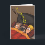 Cartão Snoring Pug - Funny Birthday Card<br><div class="desc">Pugs are known to snore loudly.</div>