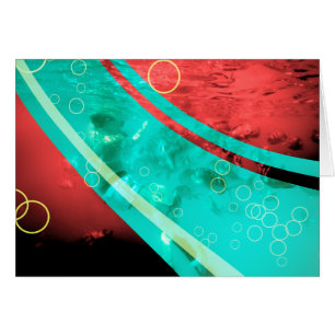 Cartão snorkeler vermelho retrô