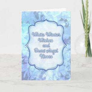 Cartão Snow Angel Kisses - Whimsical Winter Greeting Card