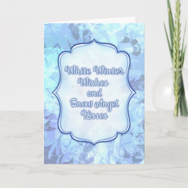 Cartão Snow Angel Kisses - Whimsical Winter Greeting Card (Frente)
