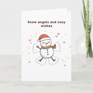 Cartão Snow Angels e Cozy Wishes Cute Puchi Dōshi