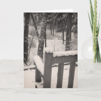 Cartão Snow Covered Benches
