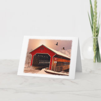 Cartão Snow Covered Bridge Greeting Card