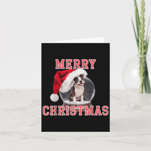 Cartão Snow Globe Xmas French Buldog Natal