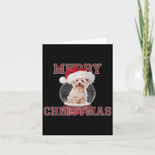 Cartão Snow Globe Xmas Maltês Natal