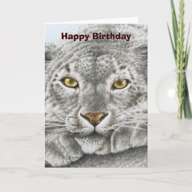Cartão Snow Leopard Greeting Card (Frente)