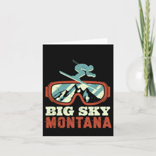 Cartão Snow Mountain Montana Vintage Retro Skiing E Sno