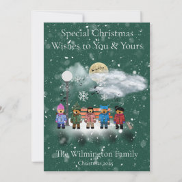 Cartão Snow Quintet Family Christmas Flat