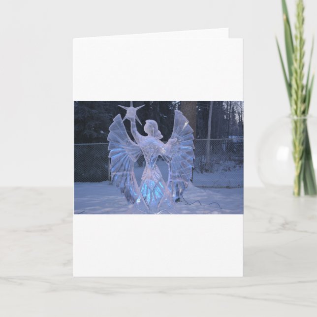 Cartão Snow Winter Sculpture  angel  Christianity Faith (Frente)