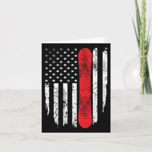Cartão Snowboard American Flag Patriótico Winter Sports S