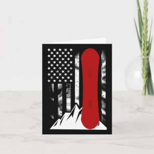 Cartão Snowboard American Flag Skiboard Snowboard Para Wo