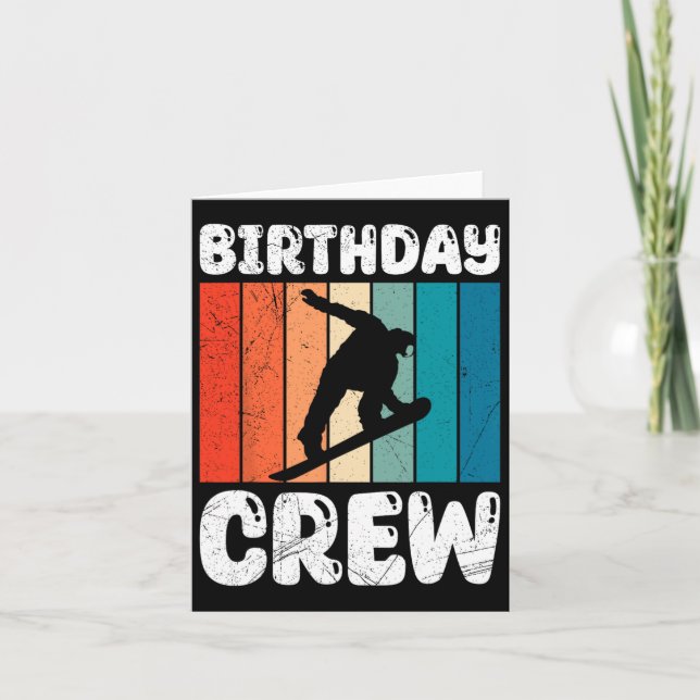 Cartão Snowboard Birthday Crew Snowboarder Kids Amigo (Frente)