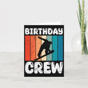 Cartão Snowboard Birthday Crew Snowboarder Kids Amigo