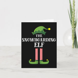 Cartão Snowboard Elf Matching Family Group Natal P