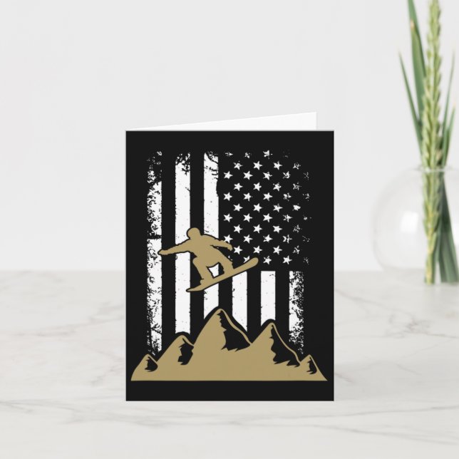 Cartão Snowboard Flag Winter Snowboard Sport Ski Gift (Frente)