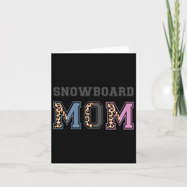 Cartão Snowboard Mãe Snowboarder Gift Snowboard Mãe (Frente)