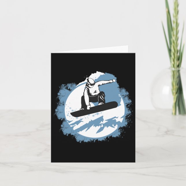 Cartão Snowboard Mountain Wintersport Ski (Frente)