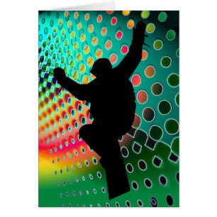 Cartão Snowboard na tempestade de neve cósmica