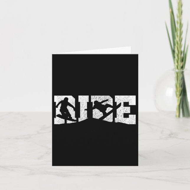 Cartão Snowboard - Passear de inverno Esportes de Snowboa (Frente)