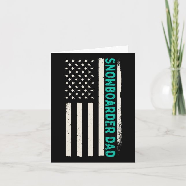 Cartão Snowboard Patriótico Snowboard Winter Snowboarde (Frente)