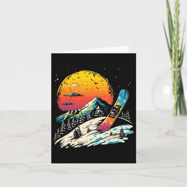 Cartão Snowboard Portrait Winter Sports (Frente)