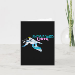 Cartão Snowboard Queen Crown Snowboarder Winter Sport Sno