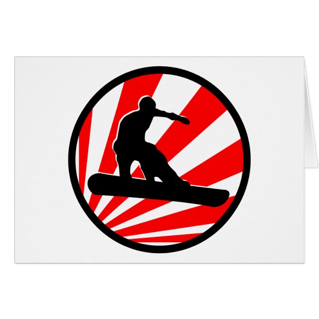 Cartão snowboard : raios vermelhos (Frente Horizontal)