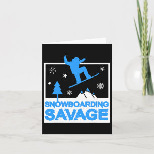 Cartão Snowboard Savage Crianças Legal Neve Livre para Jo